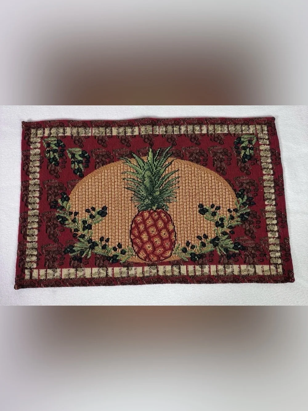 Vintage Pineapple Tapestry Placemat Tropical Fruit Retro Cottage Boho Decor